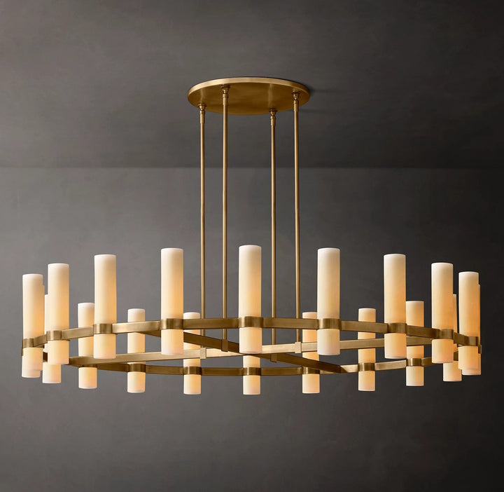 Ravello Round Milk Glass Chandelier 60"