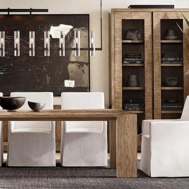 Rata Modern Fashion Glass Linear Chandelier 59"