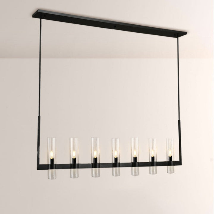 Ravello Modern Clear Glass Linear Chandelier 59"