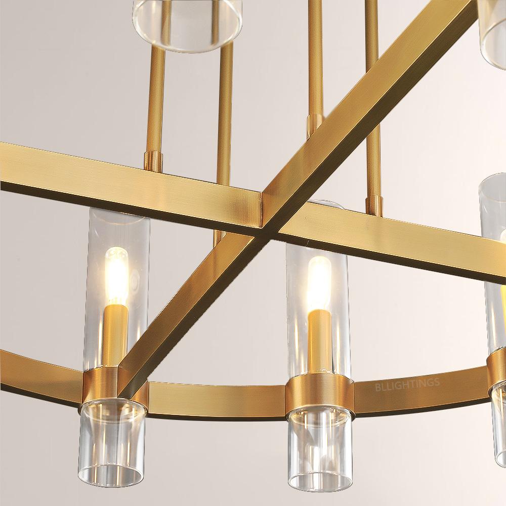 Ravello Modern Clear Glass Round Chandelier 36"