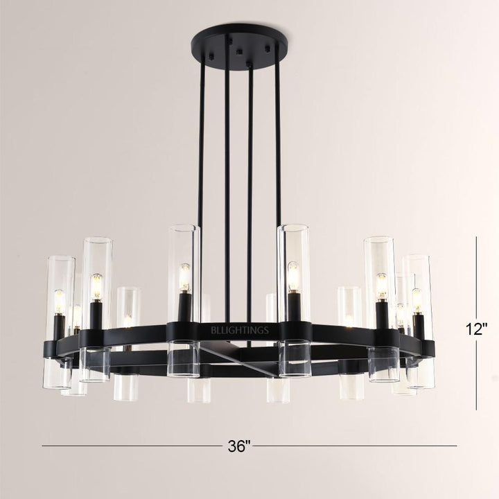 Ravello Modern Clear Glass Round Chandelier 36"