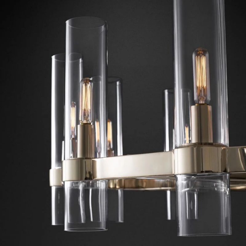 Rata Modern Fashion Glass Round Chandelier Light D36"