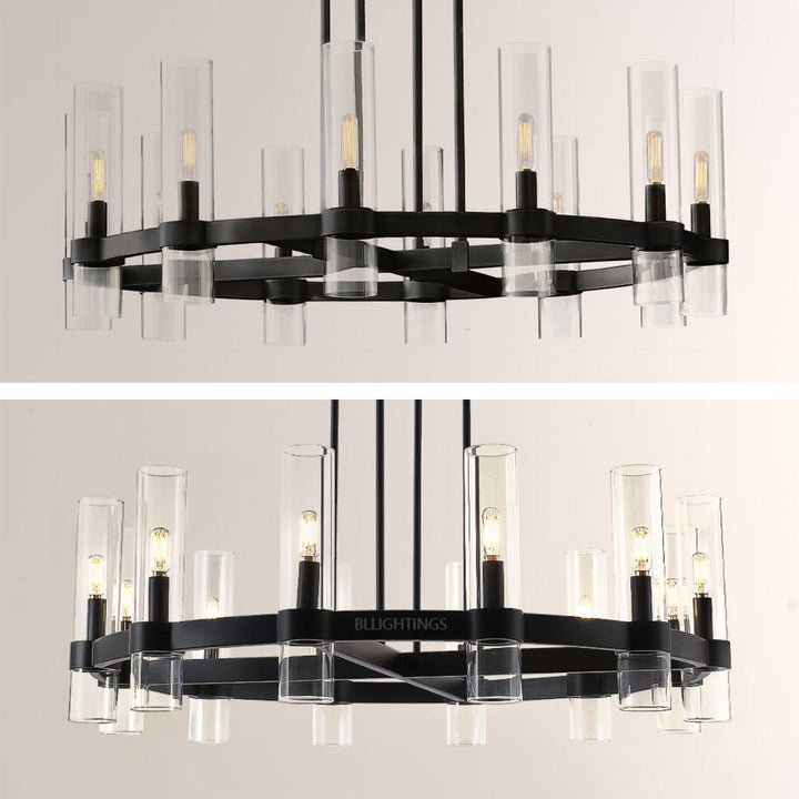 Ravello Modern Clear Glass Round Chandelier 36"