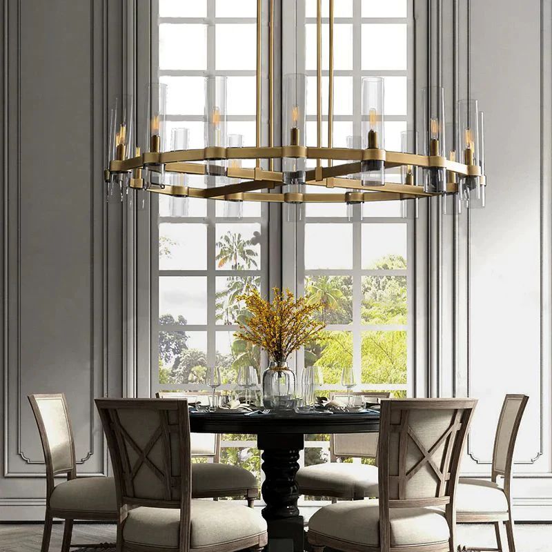 Rata Modern Fashion Glass Round Chandelier Light D48"