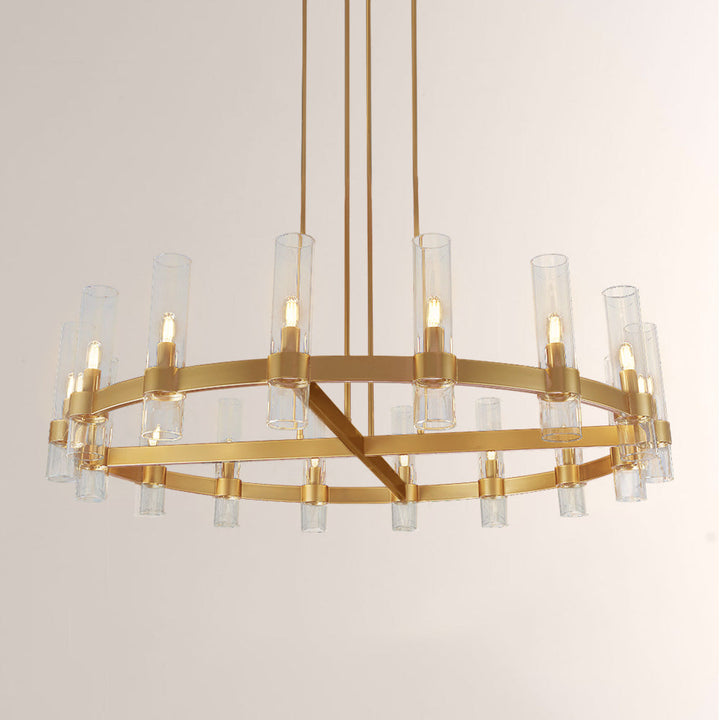 Ravello Modern Clear Glass Round Chandelier 48"