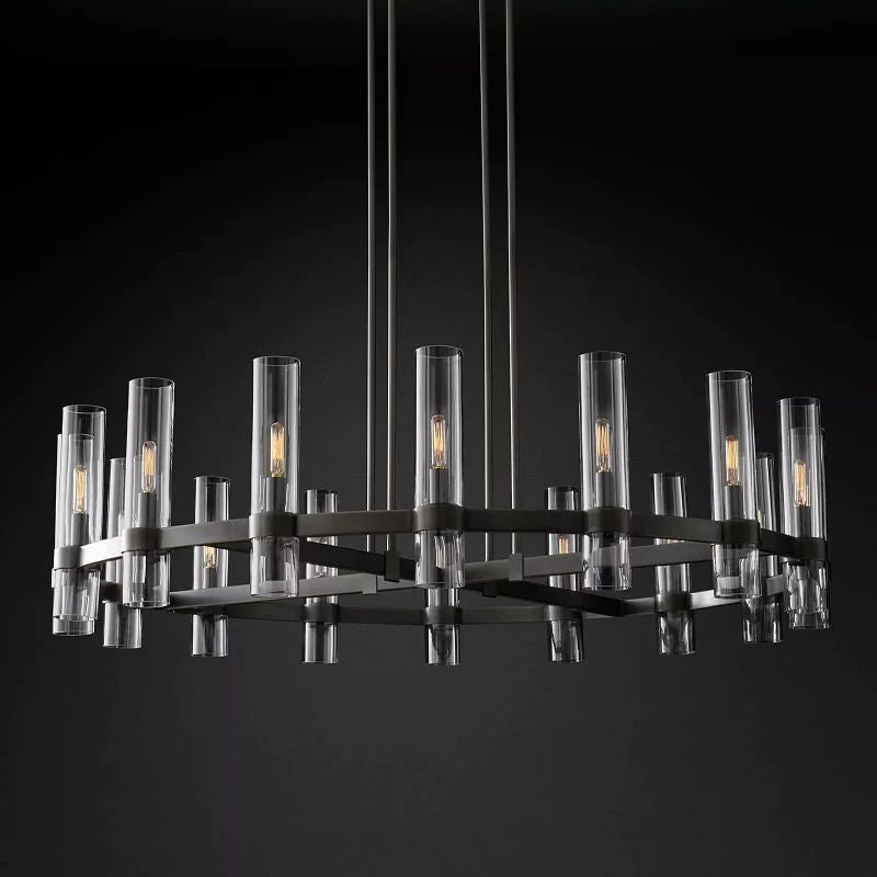 Rata Modern Fashion Glass Round Chandelier Light D48"