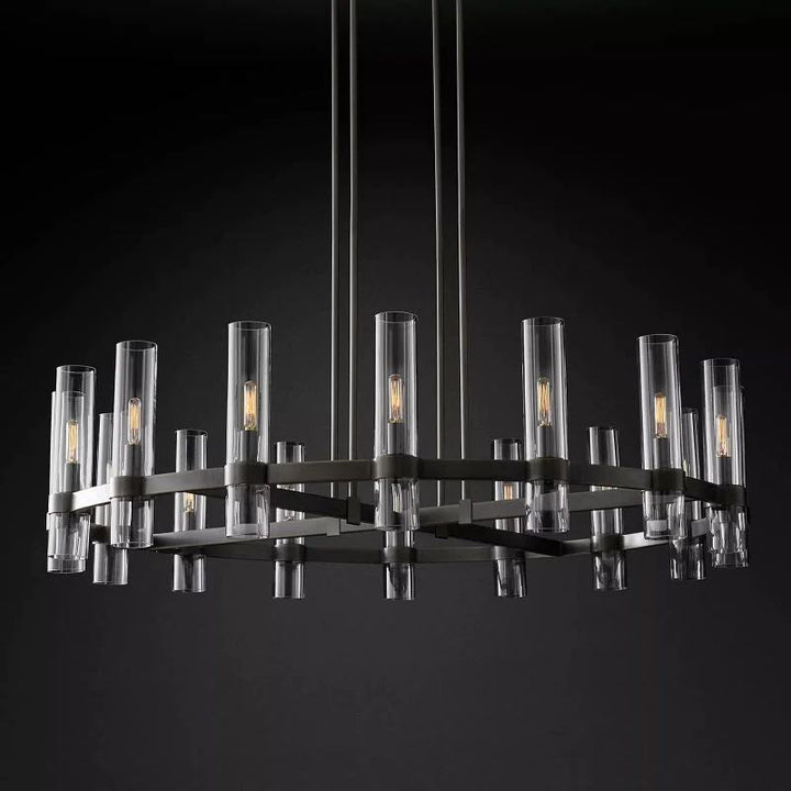 Rata Modern Fashion Glass Round Chandelier Light D48"