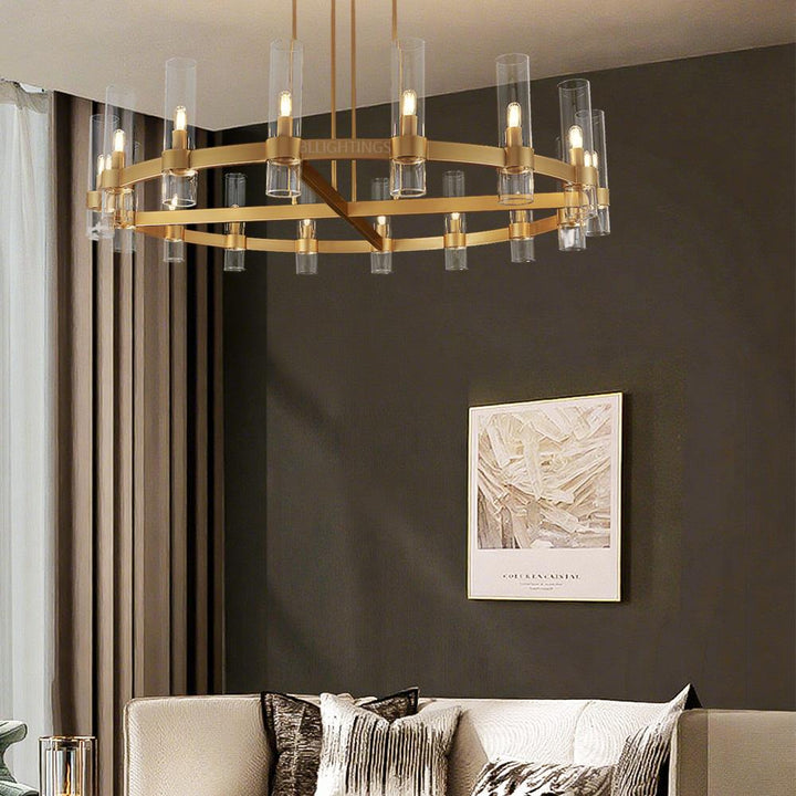 Ravello Modern Clear Glass Round Chandelier 48"