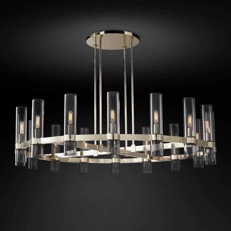 Rata Modern Fashion Glass Round Chandelier Light D48"