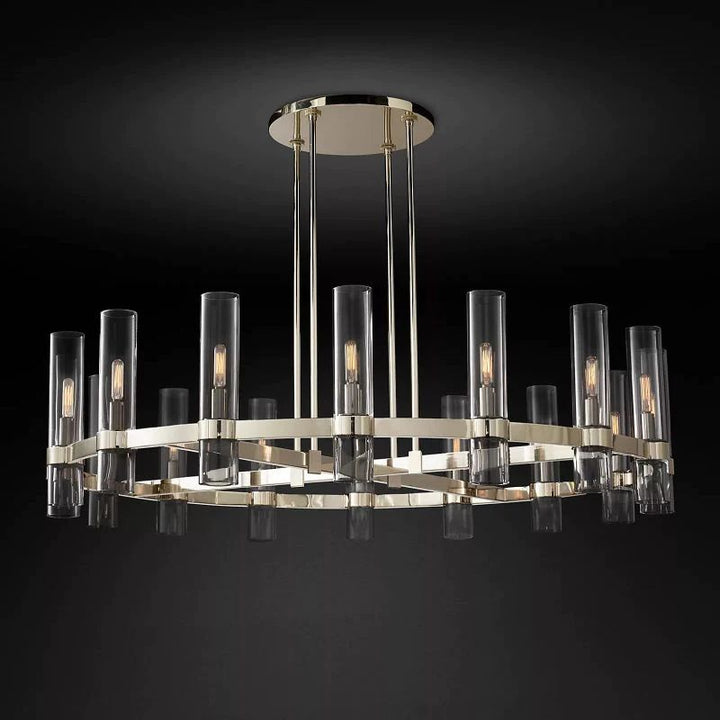Rata Modern Fashion Glass Round Chandelier Light D48"
