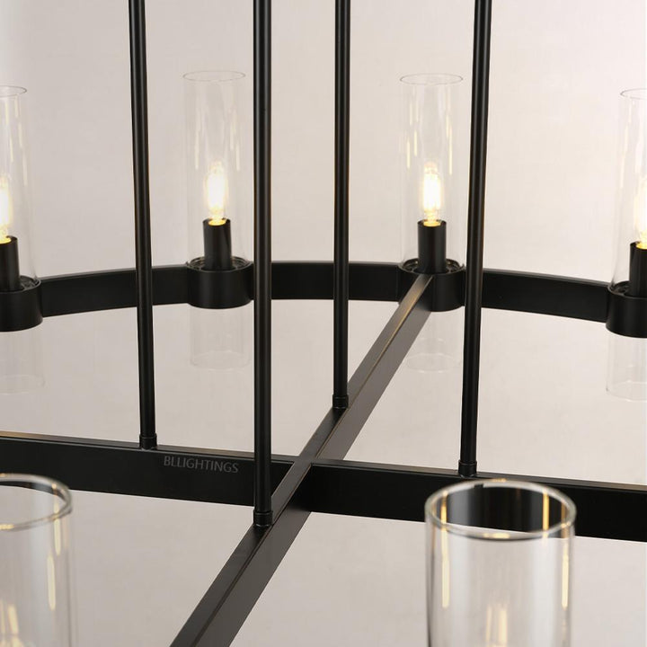 Ravello Modern Clear Glass Round Chandelier 48"