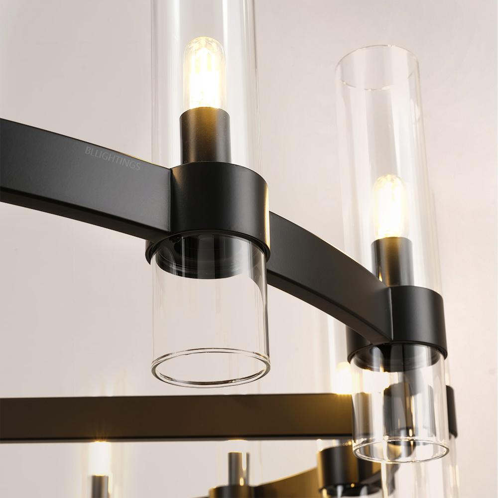 Ravello Modern Clear Glass Round Chandelier 48"