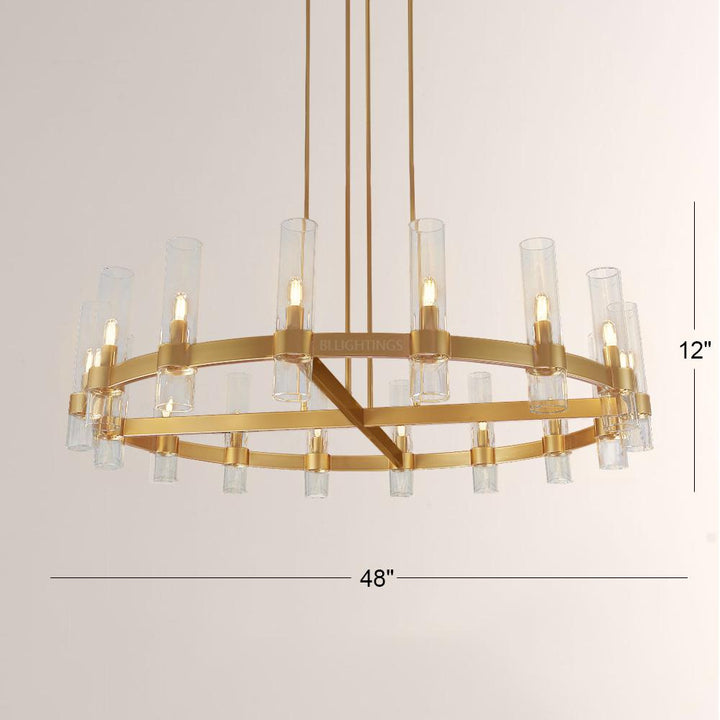 Ravello Modern Clear Glass Round Chandelier 48"