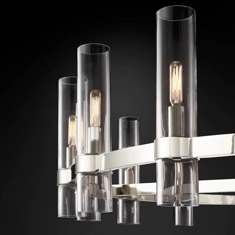 Rata Modern Fashion Glass Round Chandelier Light D48"