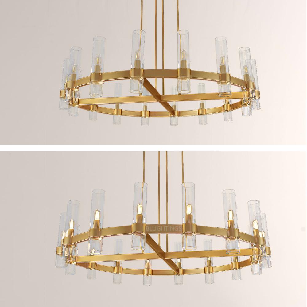 Ravello Modern Clear Glass Round Chandelier 48"