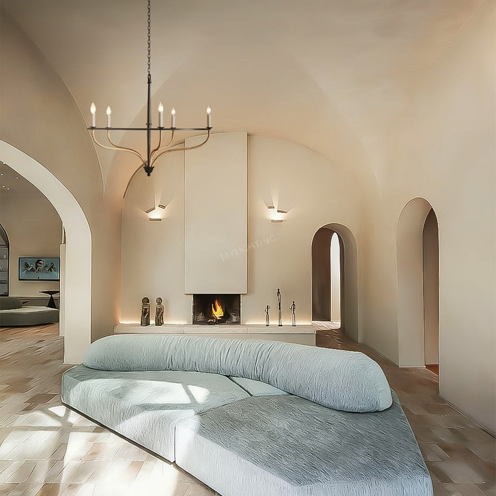 Rosaline Rattan Chandelier in Black