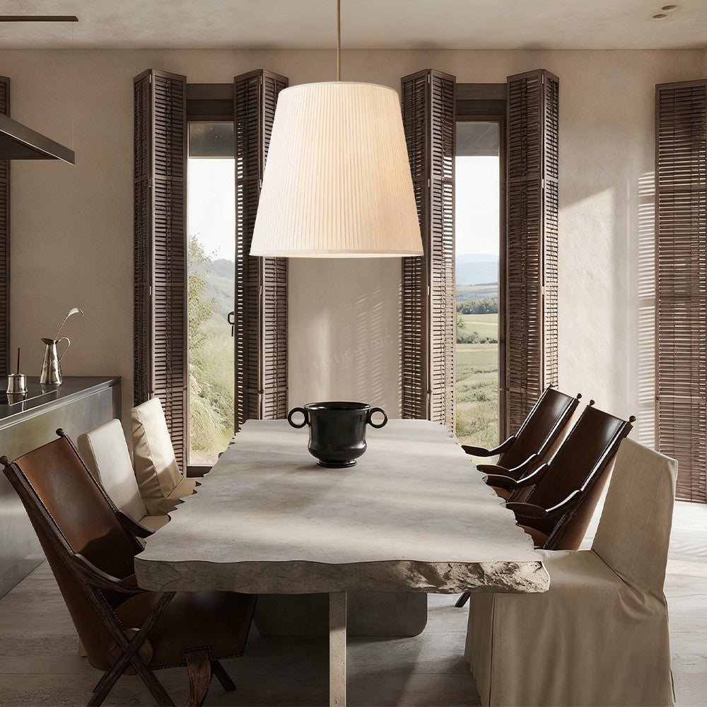 Reeva Pleated Barrel Pendant