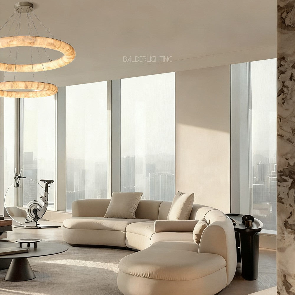 Rivale Lisse Two-Tiered Round Chandelier 61″