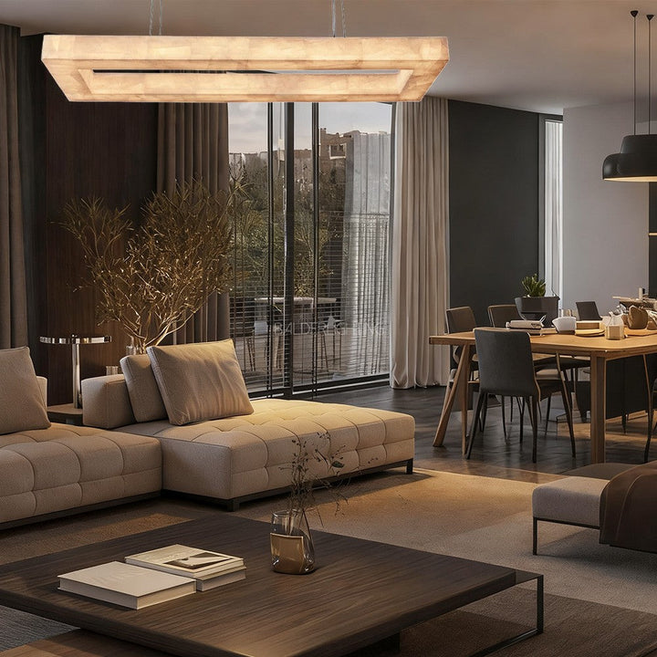 Rivale Rectangular Calcite Chandelier 72"