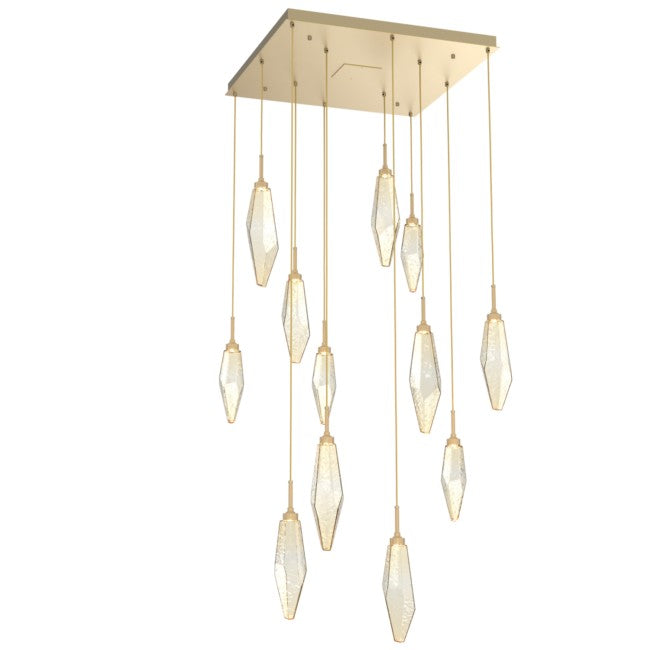 Rock Crystal Cluster Square Chandelier