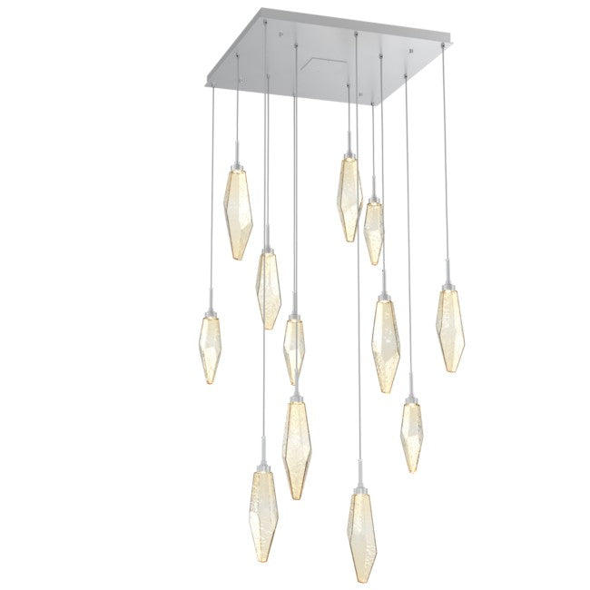 Rock Crystal Cluster Square Chandelier