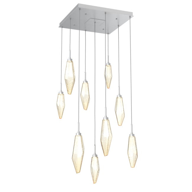 Rock Crystal Cluster Square Chandelier