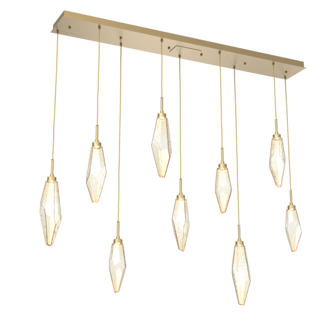 Rock Crystal Cluster Linear Chandelier