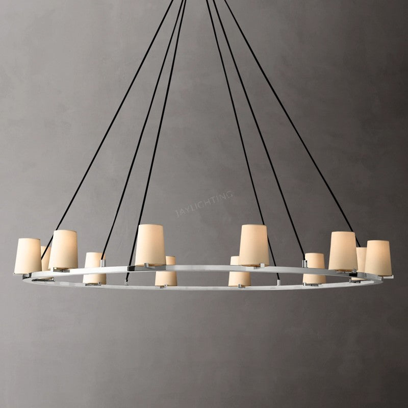 Galahad  Fabric Shade Round Chandelier 60‘’D