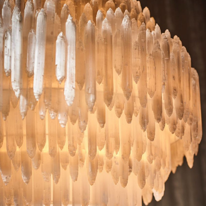 Selenite Round Tiered  Chandelier