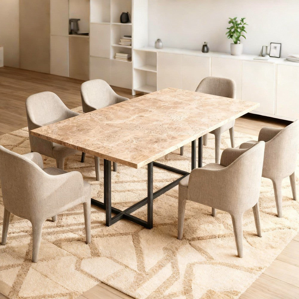 Salvion Stone Rectangular Dining Table