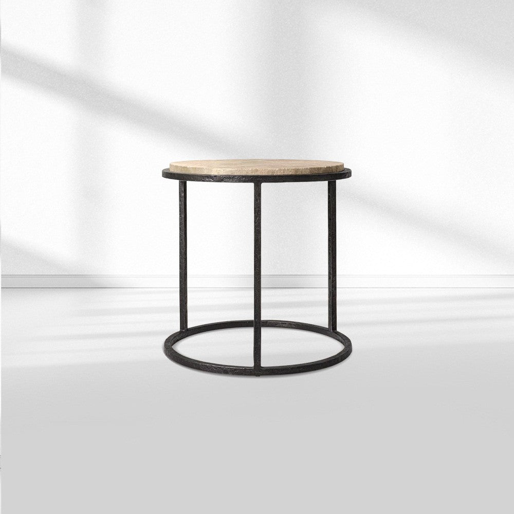 Salvion Stone Round Side Table