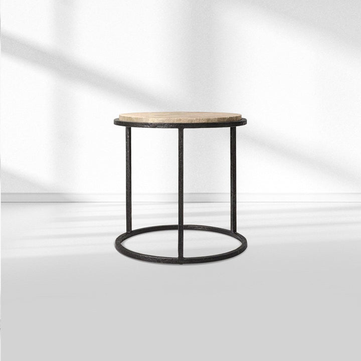 Salvion Stone Round Side Table