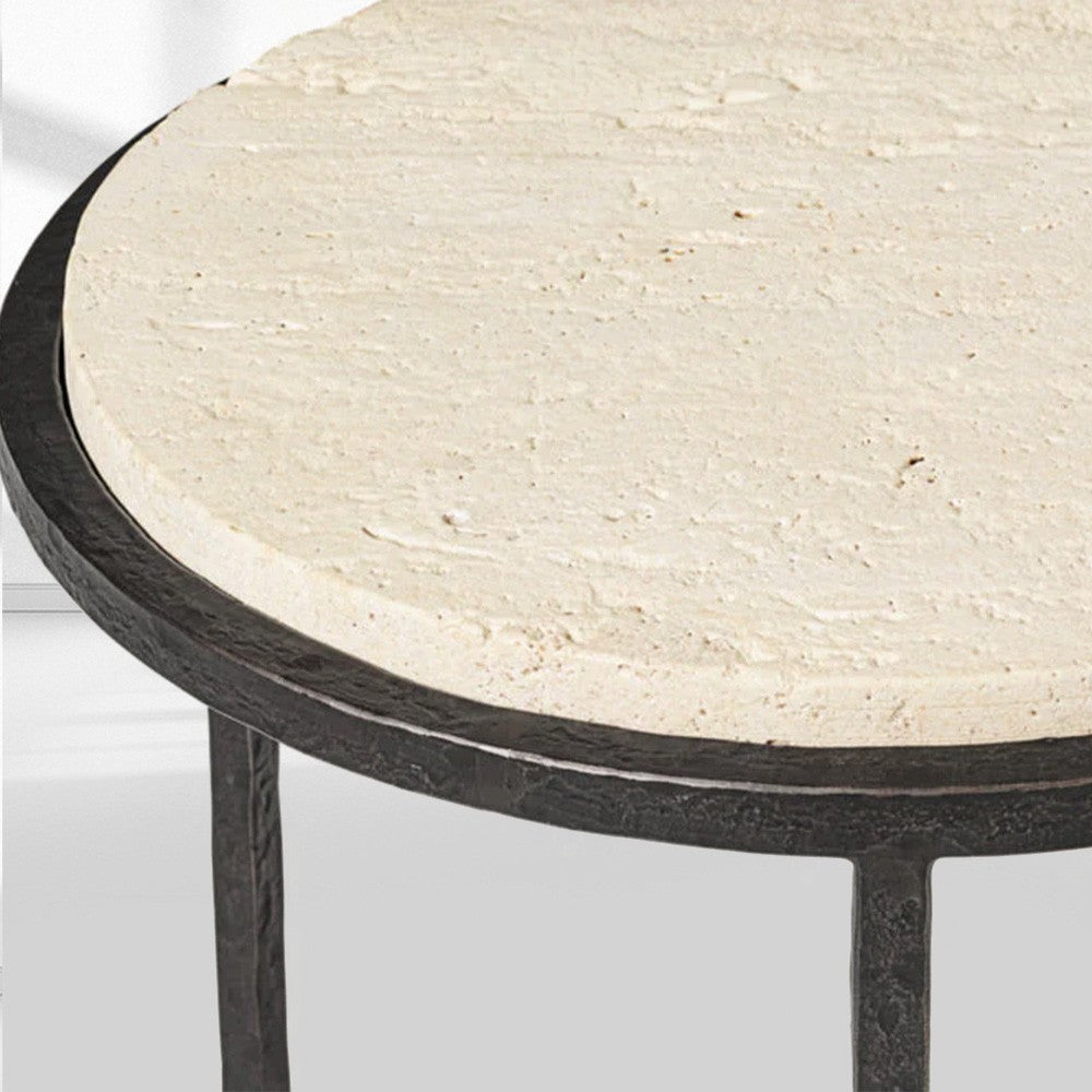 Salvion Stone Round Side Table