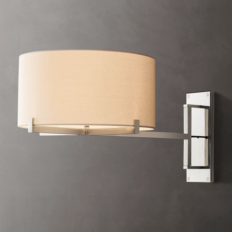 Galahad Fabric Shade Swing-Arm Sconce