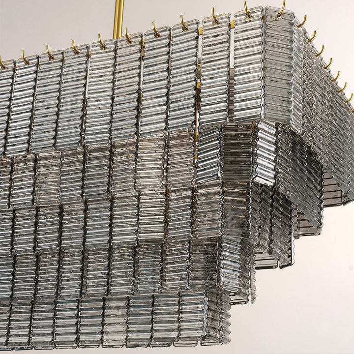Samurai Smoke Rectangle Chandelier 59"W