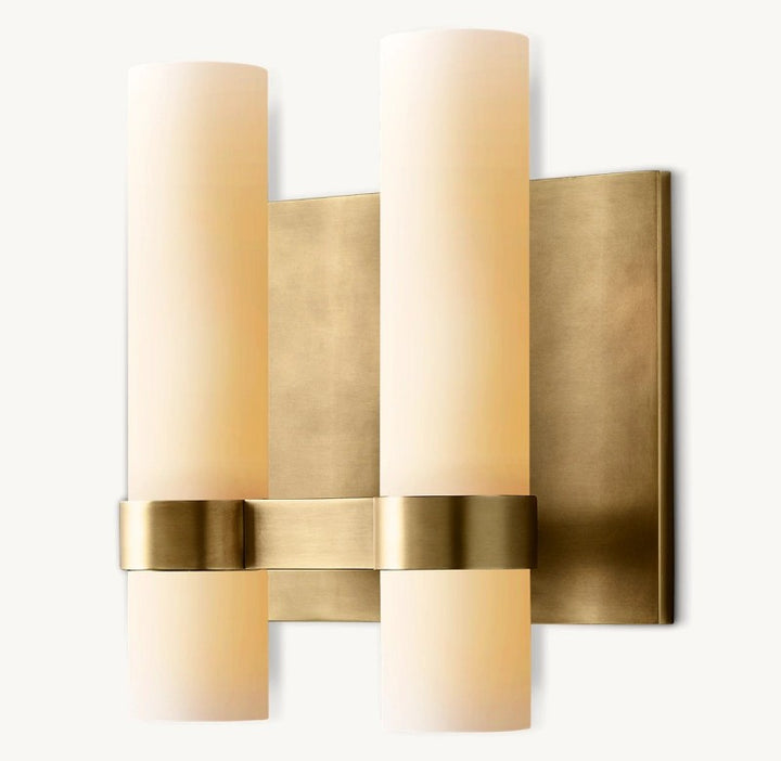 Sisyphus Milk Glass Double Sconce