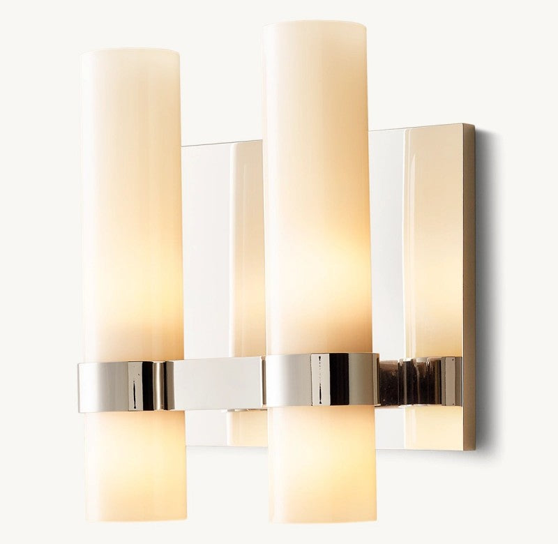 Sisyphus Milk Glass Double Sconce