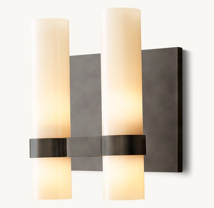 Sisyphus Milk Glass Double Sconce