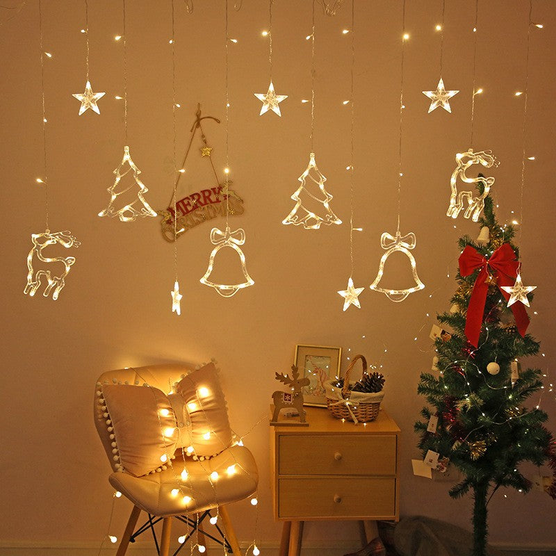 LED Moon Star Curtain String Lights