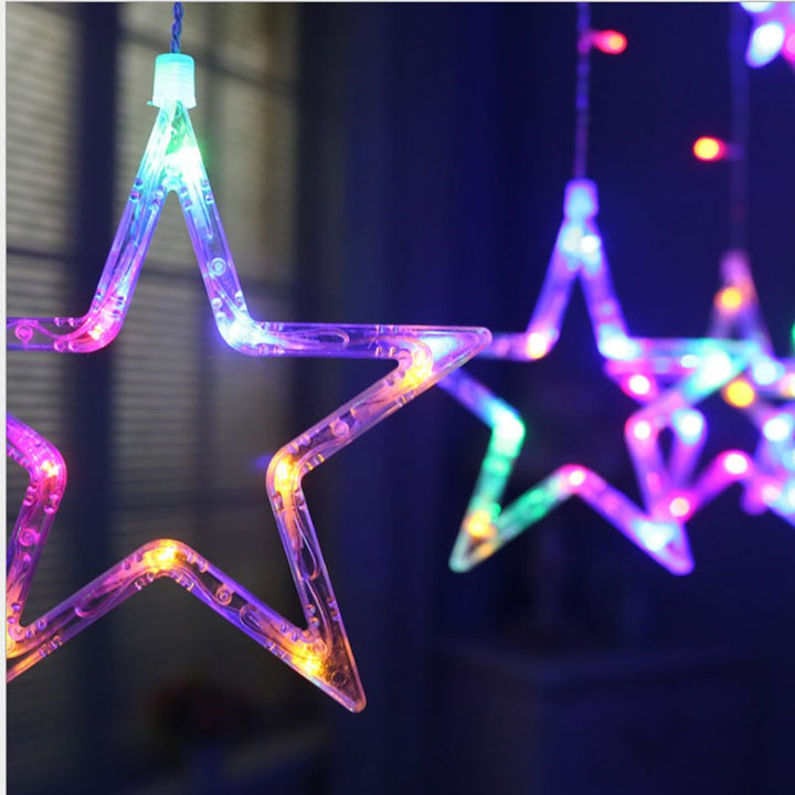 LED Moon Star Curtain String Lights