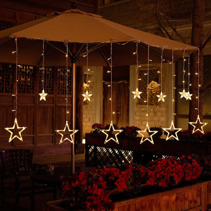 LED Moon Star Curtain String Lights