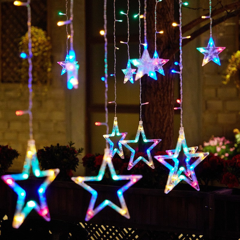 LED Moon Star Curtain String Lights