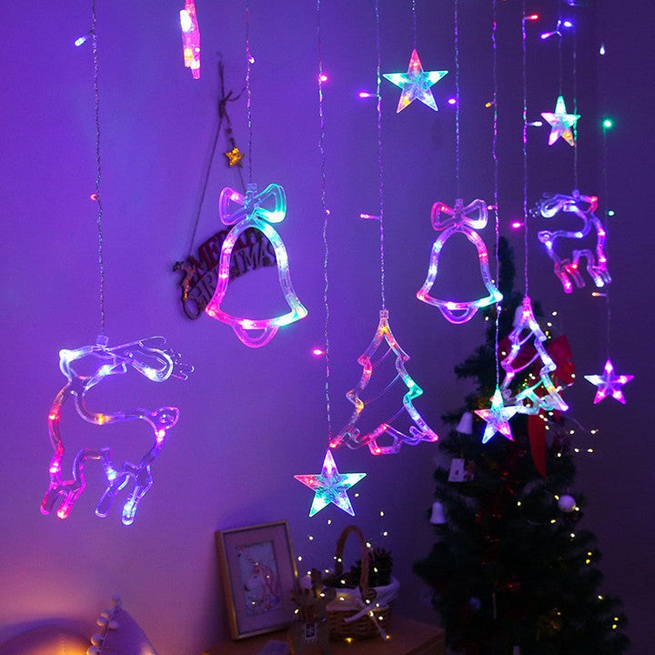 LED Moon Star Curtain String Lights