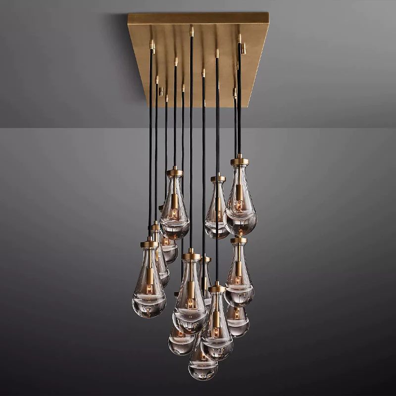 Teardrop Rectangular Chandelier 54"