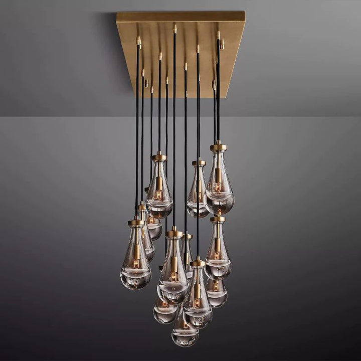 Teardrop Rectangular Chandelier 54"