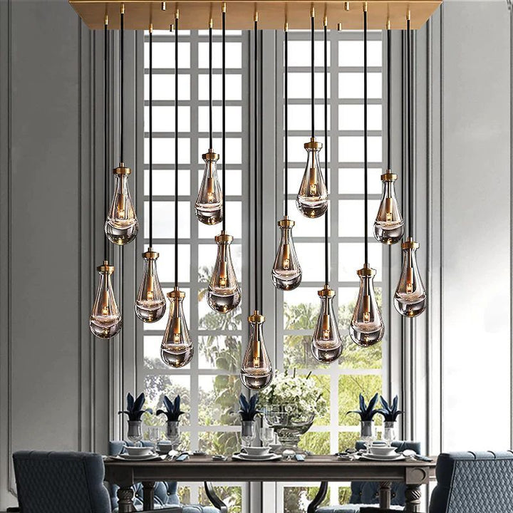 Teardrop Rectangular Chandelier 54"