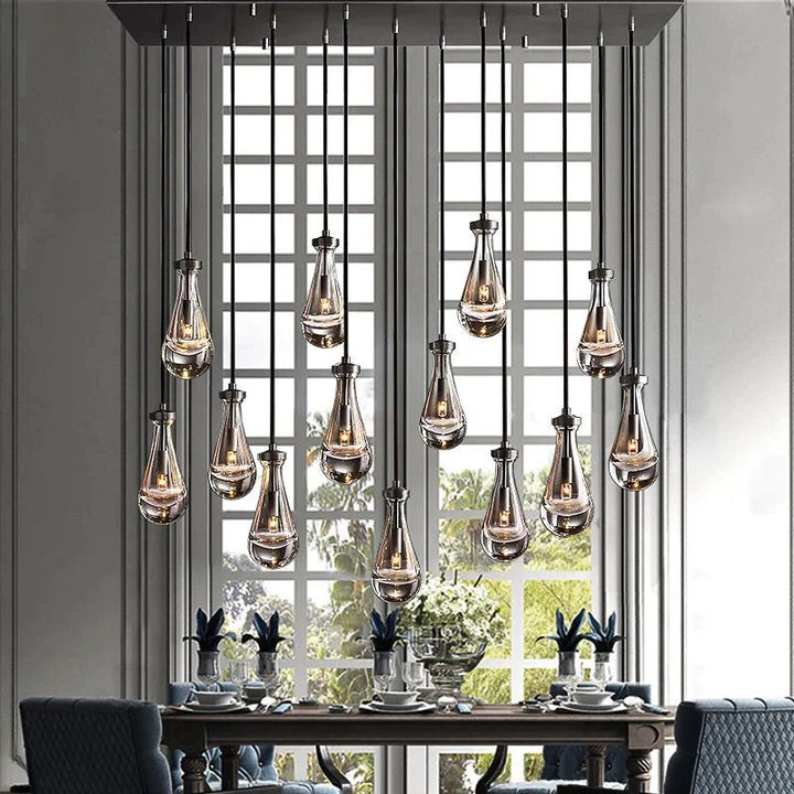 Teardrop Rectangular Chandelier 54"