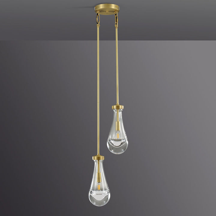 Teardrop 2 Light Round Chandelier D5"