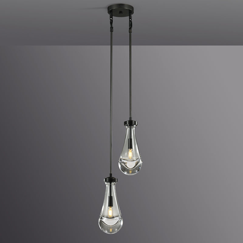 Teardrop 2 Light Round Chandelier D5"
