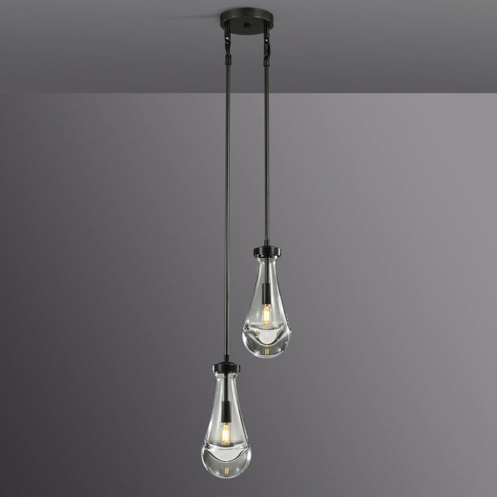 Teardrop 2 Light Round Chandelier D5"